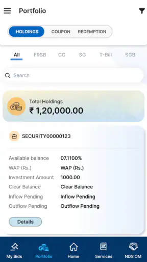 RBI Retail Direct screenshot
