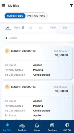 RBI Retail Direct screenshot