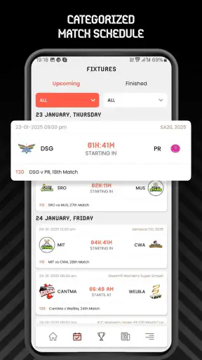 Red White Cricket Live Line screenshot