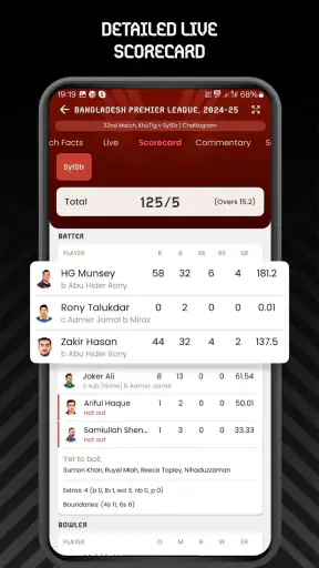 Red White Cricket Live Line screenshot