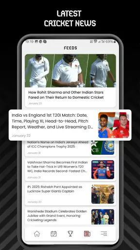 Red White Cricket Live Line screenshot