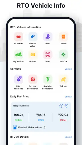 RTO Vehicle Information screenshot