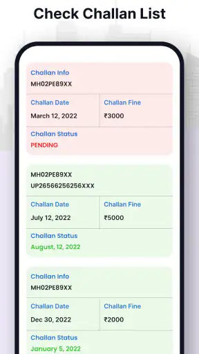 RTO Vehicle Information screenshot