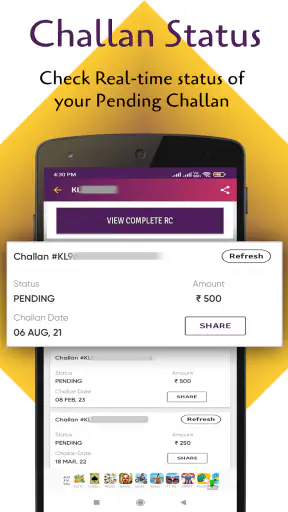 RTO Vehicle Information App screenshot