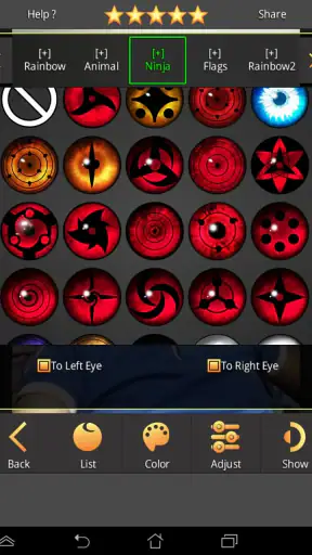 Sharingan - Eye And Hair Color screenshot