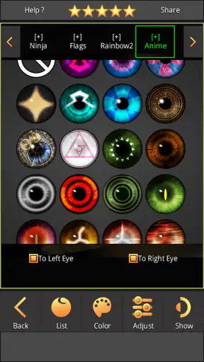 Sharingan - Eye And Hair Color screenshot