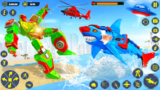 Shark Robot Car Transform Game screenshot