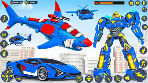 Shark Robot Car Transform Game screenshot