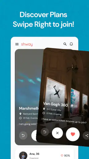 Shway: Swipe Right to Plans screenshot