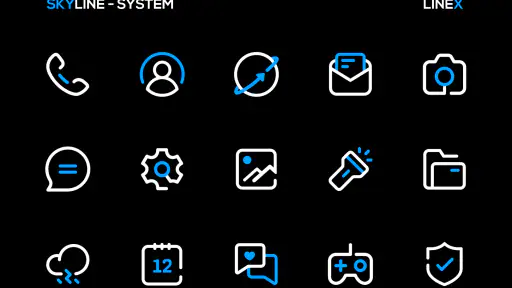SkyLine Icon Pack : LineX Blue screenshot