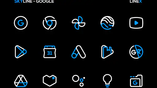SkyLine Icon Pack : LineX Blue screenshot