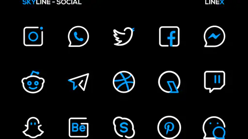 SkyLine Icon Pack : LineX Blue screenshot