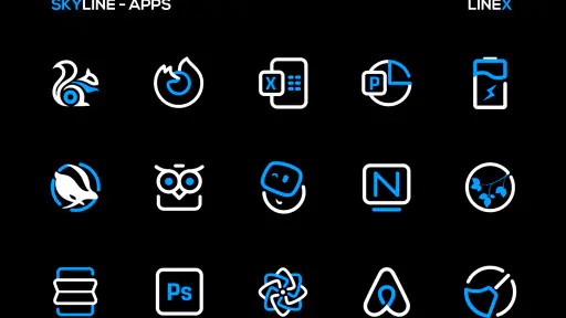 SkyLine Icon Pack : LineX Blue screenshot