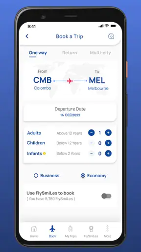 SriLankan Airlines screenshot