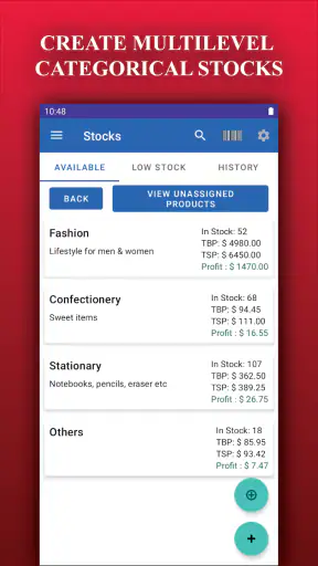 Store Manager: stock and sales screenshot