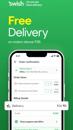 Swish: 10-Min Food Delivery screenshot