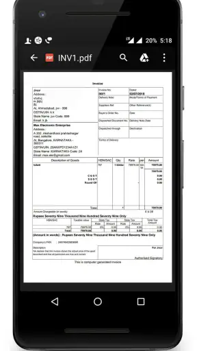 Tally Invoice GST Billing App screenshot