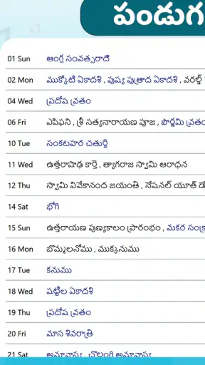 Telugu Calendar 2025 screenshot