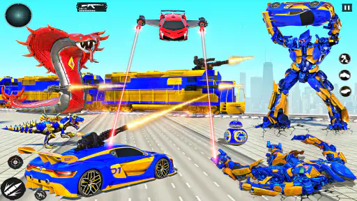 Train Robot Transform Car Game screenshot