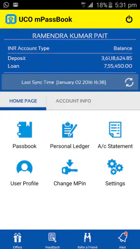 UCO mPassbook screenshot