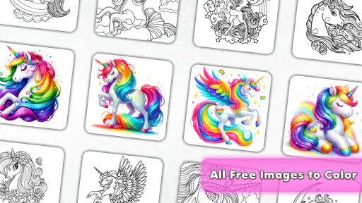 Unicorn Glitter Coloring Pages screenshot