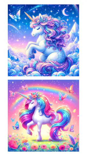 Unicorn Glitter Coloring Pages screenshot