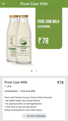 Uzhavarbumi: Pure Cow Milk App screenshot