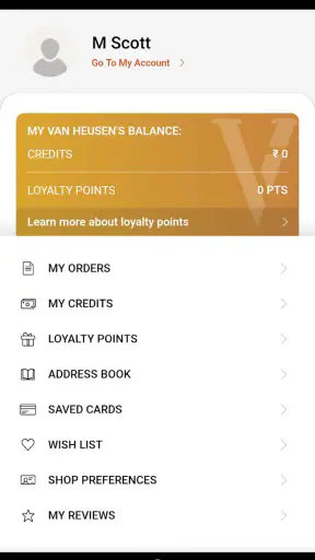 Van Heusen Online Shopping App screenshot