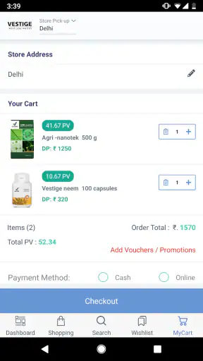 Vestige Online Shopping App screenshot
