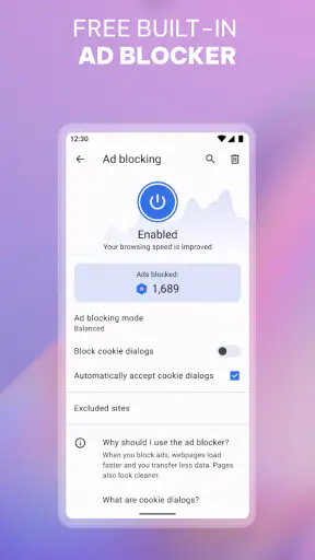 VPN वाला Opera ब्राउज़र screenshot