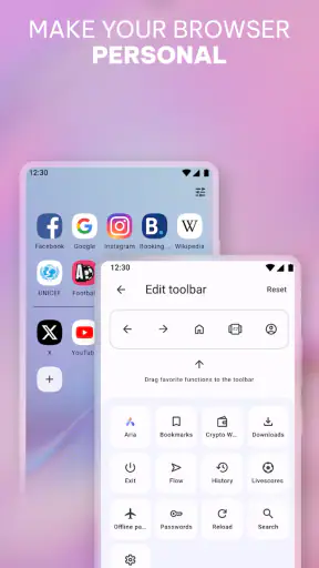 VPN वाला Opera ब्राउज़र screenshot