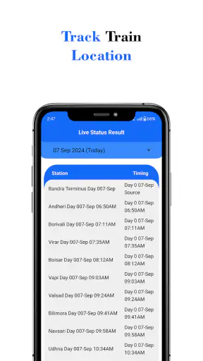 Where is my Train Status screenshot