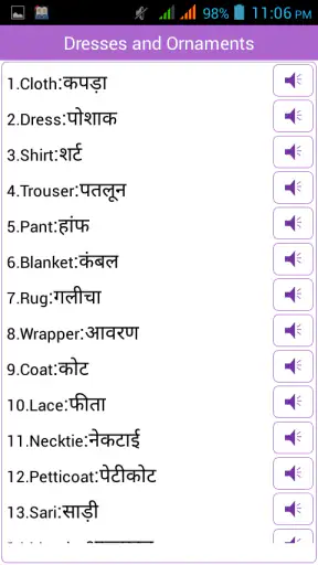 Word Book English to Hindi screenshot