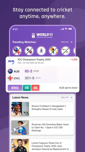 World11 Cricket Live Line screenshot