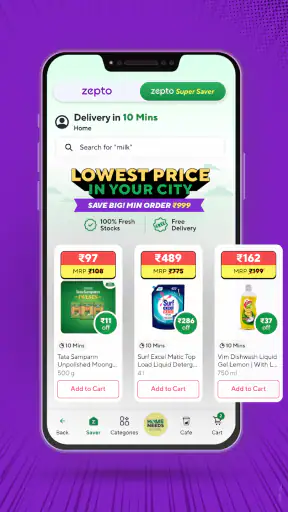 Zepto:10-Min Grocery Delivery* screenshot