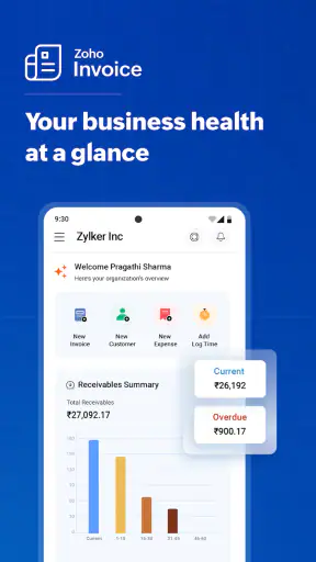 Zoho Invoice - GST Invoice App screenshot