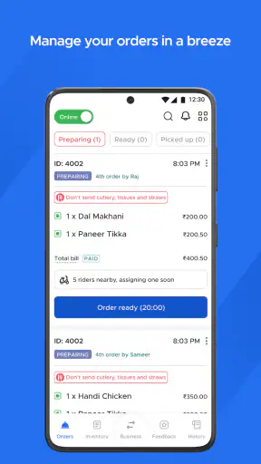 Zomato Restaurant Partner screenshot