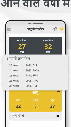 आयु कैलकुलेटर जन्म तिथि तक screenshot