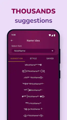 कल्पना: उपनाम उत्पन्नकर्ता screenshot