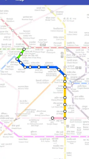 Delhi Metro Route Map and Fare screenshot