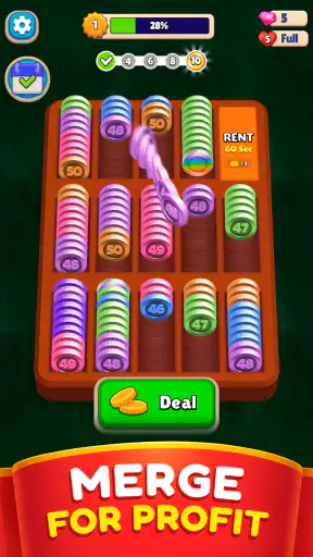 पॉकेट सॉर्ट: कॉइन मर्ज पज़ल screenshot