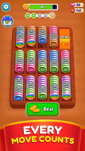 पॉकेट सॉर्ट: कॉइन मर्ज पज़ल screenshot