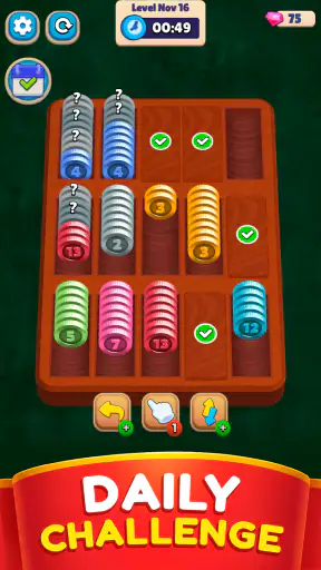 पॉकेट सॉर्ट: कॉइन मर्ज पज़ल screenshot