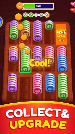 पॉकेट सॉर्ट: कॉइन मर्ज पज़ल screenshot