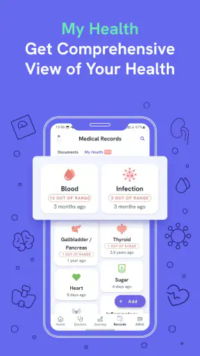 हार्ट रेट, हेल्थ रिकॉर्ड, ABHA screenshot