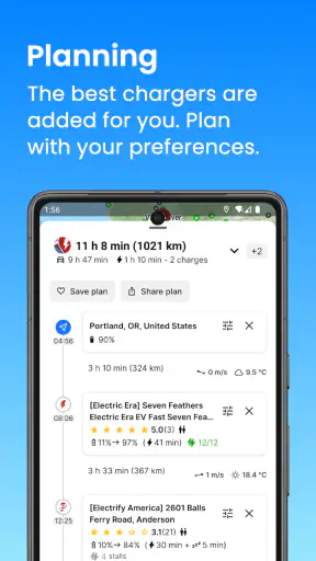 A Better Routeplanner (ABRP) screenshot