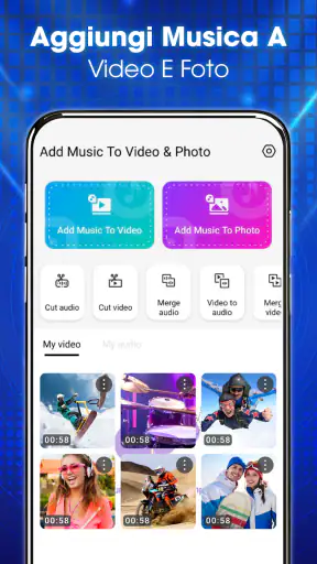 Aggiungi musica a video e foto screenshot
