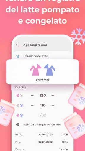Allattamento e Tracker neonato screenshot