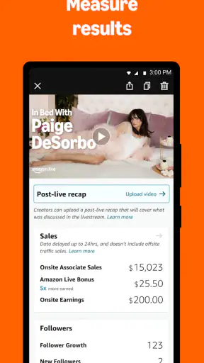 Amazon Live Creator App screenshot
