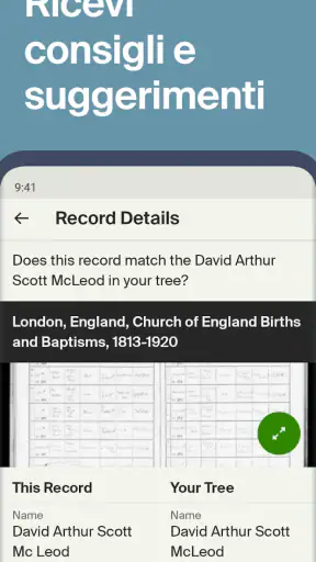 Ancestry: storia familiare screenshot
